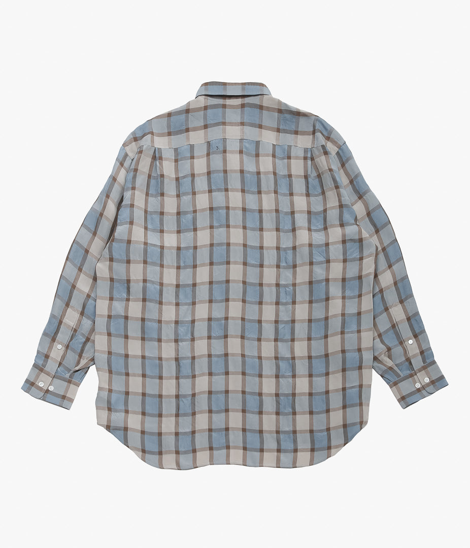 I AM DORK ''HIDDEN BUTTON SHIRTS|VISCOSE'' (CORAL CHECK)