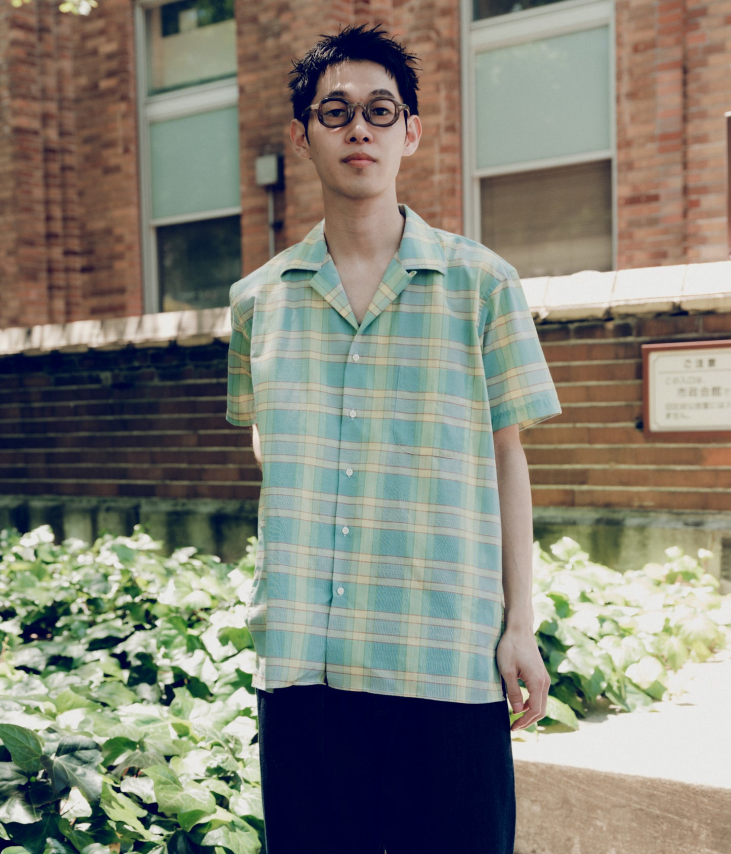 INDIVIDUALIZED SHIRTS ''CAMP COLLAR S/S'' (MADRAS)