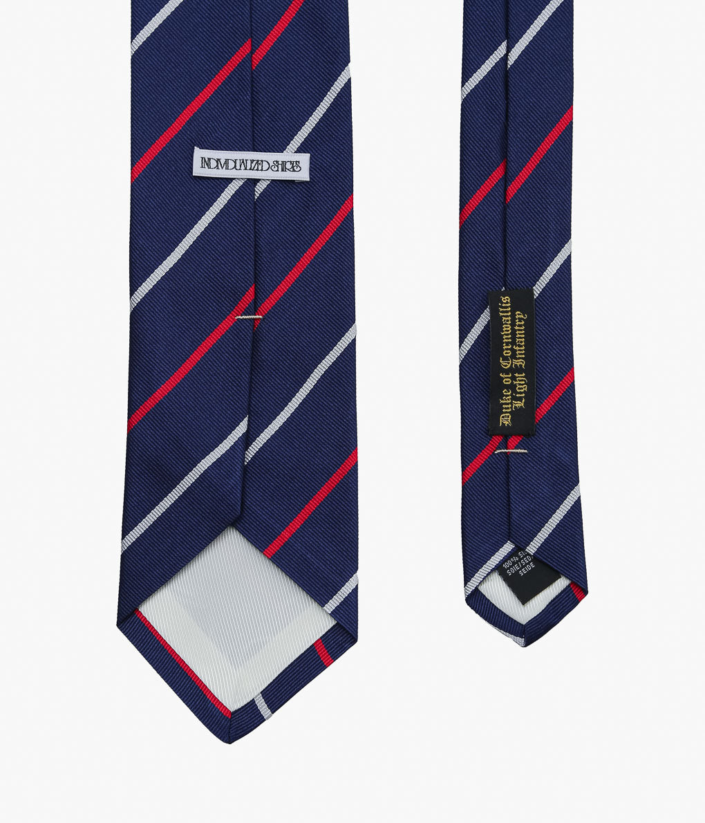 INDIVIDUALIZED ACCEROIES ''REGIMENTAL STRIPE TIE'' (NAVY/RED/SILVER)
