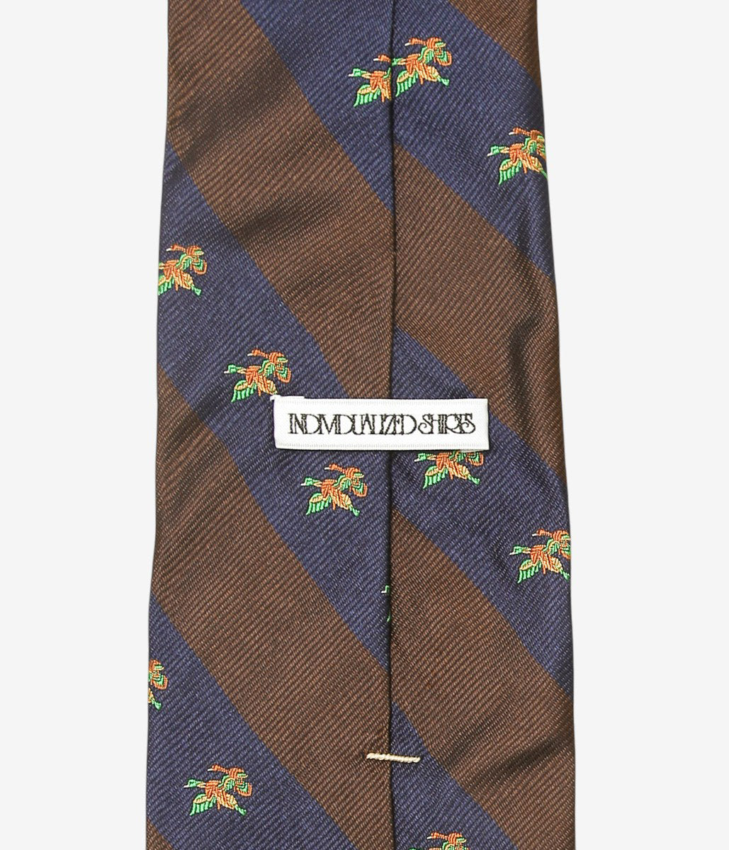 INDIVIDUALIZED ACCESSORIES ''DUCKS REPP TIE'' (BROWN)