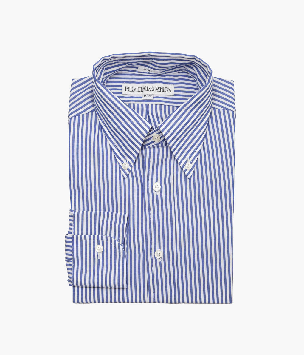 INDIVIDUALIZED SHIRTS ''BENGAL STRIPE (SLIM FIT BUTTON DOWN SHIRT)'' (BLUE)