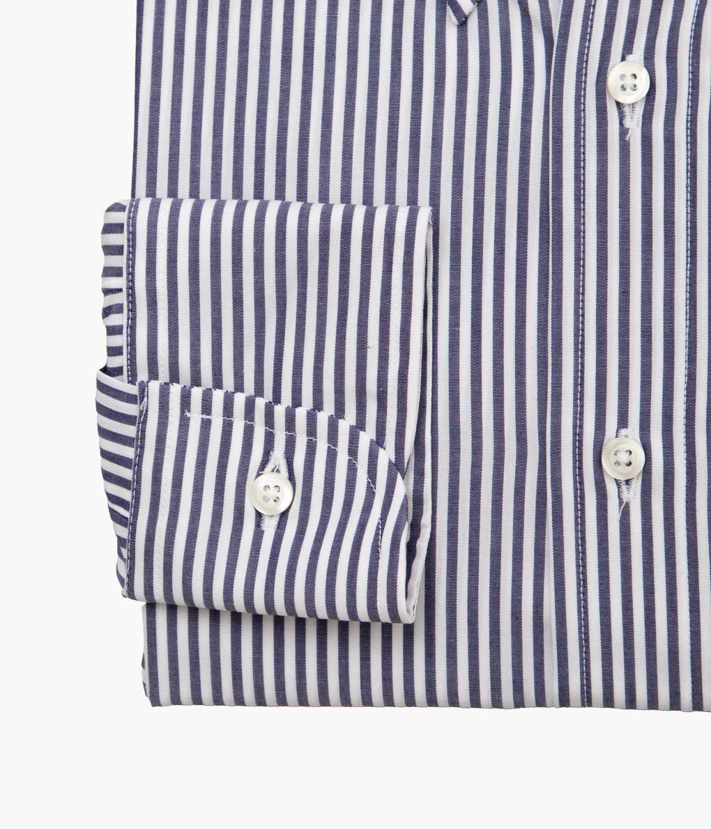 INDIVIDUALIZED SHIRTS ''BENGAL STRIPE (SLIM FIT BUTTON DOWN SHIRT)''(NAVY)