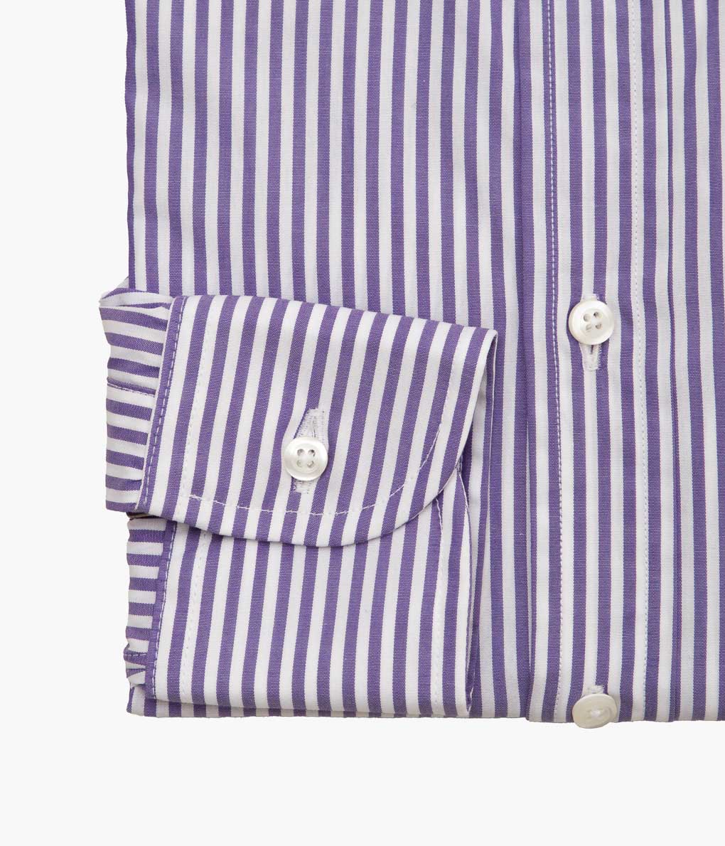 INDIVIDUALIZED SHIRTS ''BENGAL STRIPE (STANDARD FIT BUTTON DOWN SHIRT)''(PURPLE)