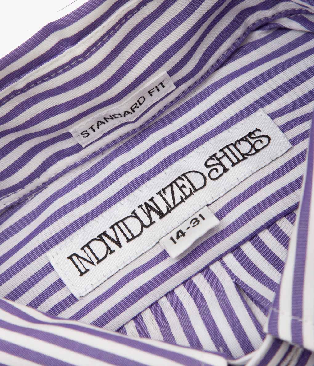 INDIVIDUALIZED SHIRTS ''BENGAL STRIPE (STANDARD FIT BUTTON DOWN SHIRT)''(PURPLE)
