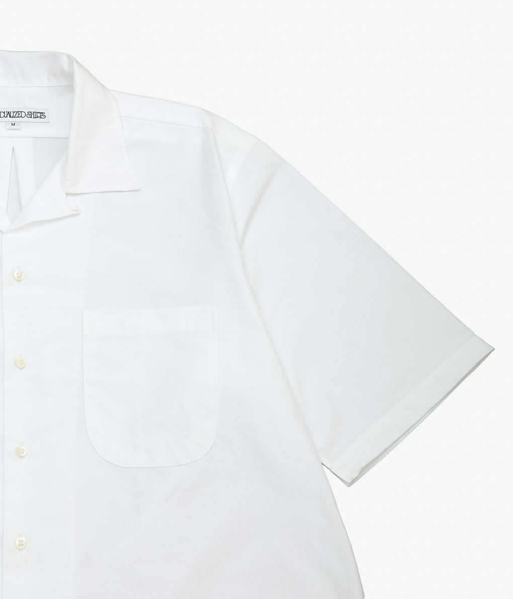 INDIVIDUALIZED SHIRTS ''CAMBRIDGE OX OVERSIZED CAMP COLLAR S/S'' (WHITE)