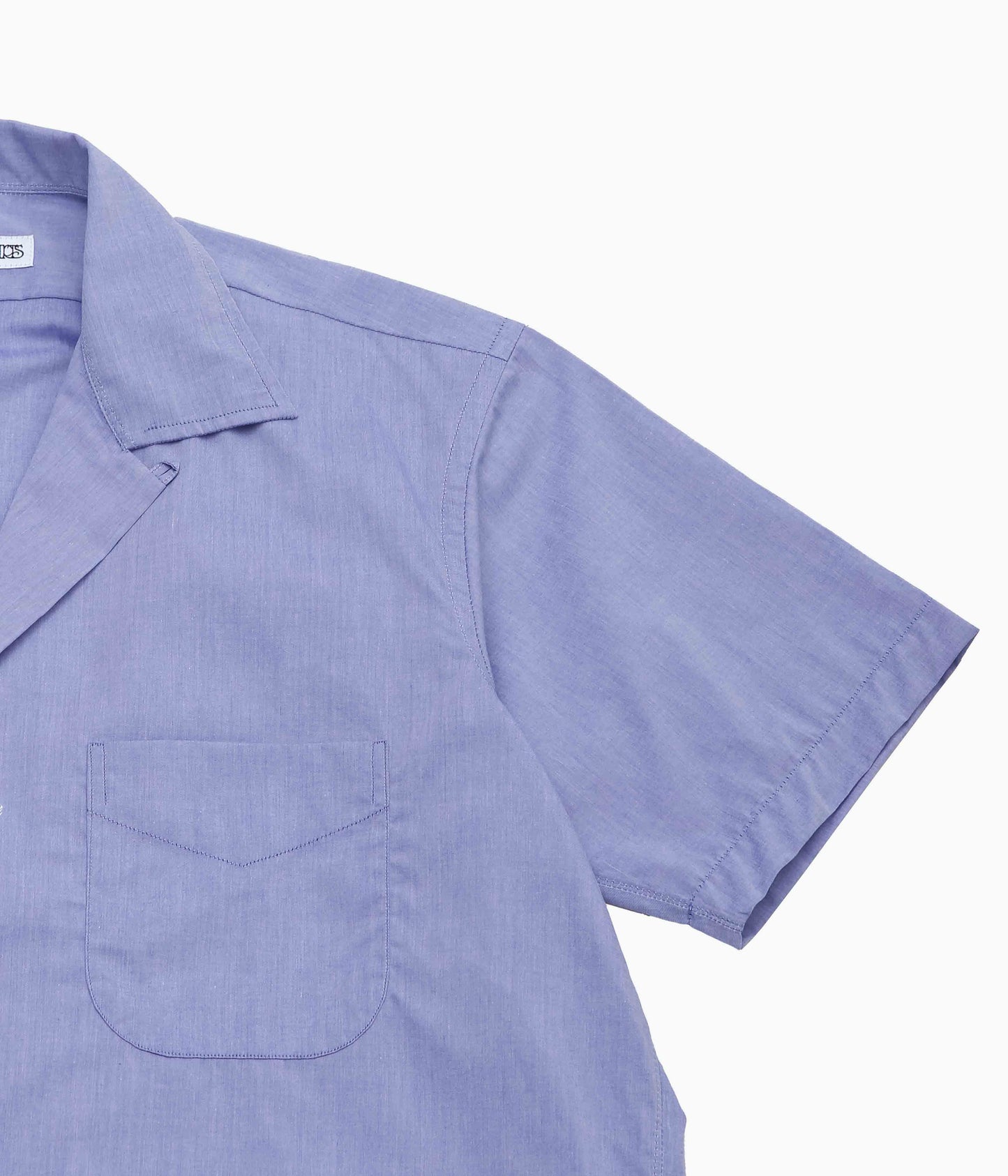 INDIVIDUALIZED SHIRTS ''CAMP COLLAR S/S'' (INDIGO CHAMBRAY)