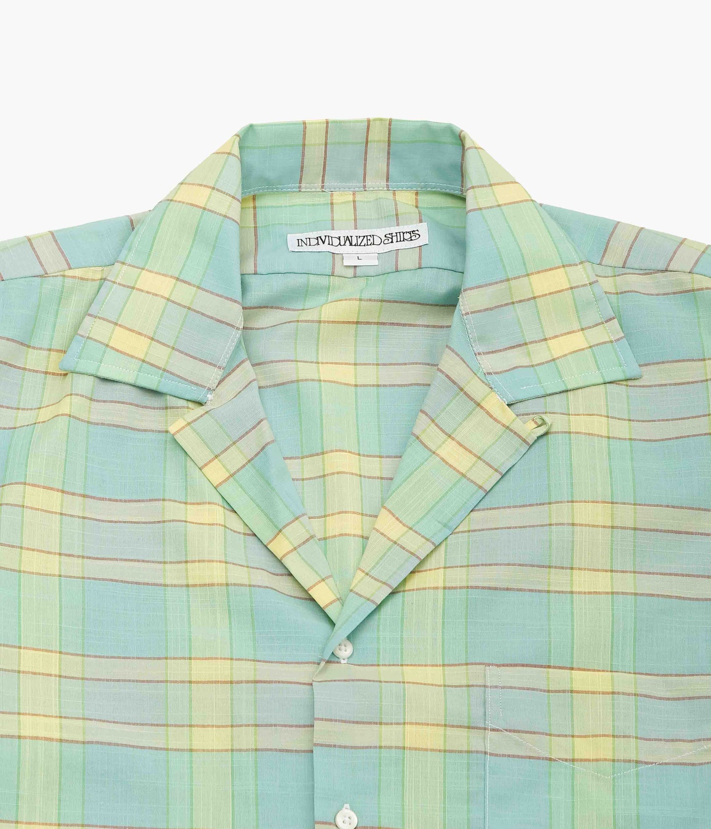 INDIVIDUALIZED SHIRTS ''CAMP COLLAR S/S'' (MADRAS)