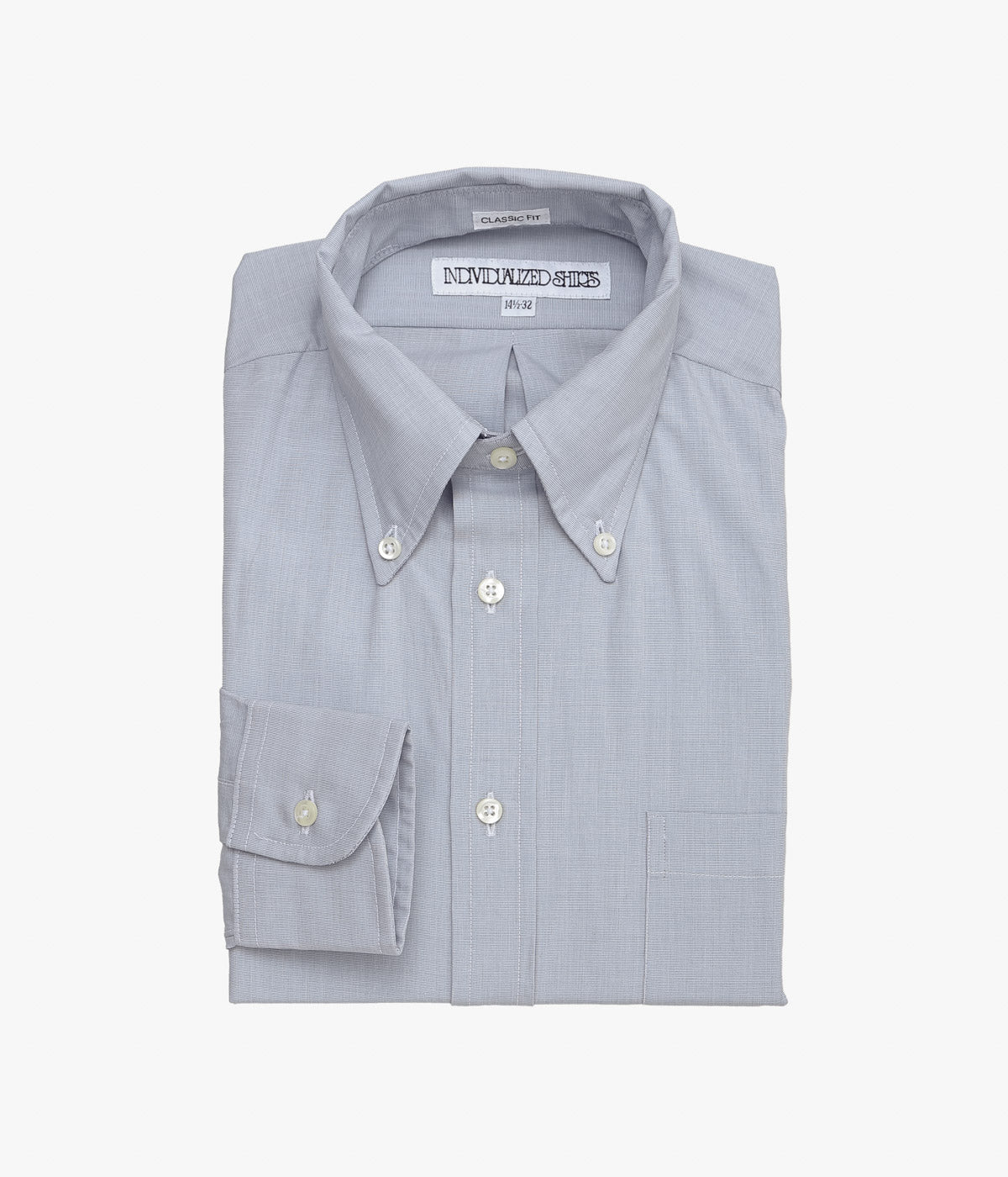 INDIVIDUALIZED SHIRTS ''END ON END(CLASSIC FIT BUTTON DOWN SHIRT)'' (LT.GRAY)