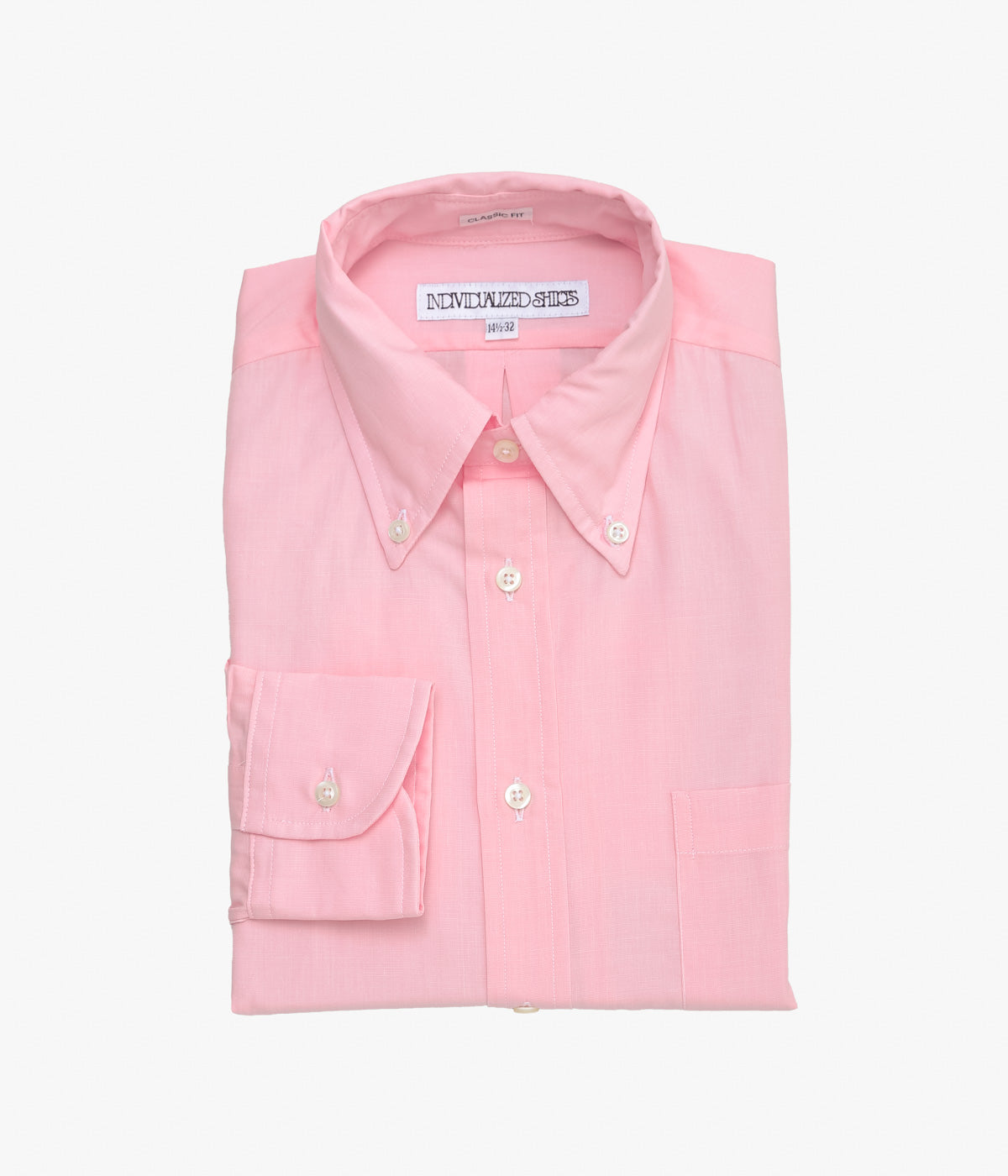INDIVIDUALIZED SHIRTS ''END ON END(CLASSIC FIT BUTTON DOWN SHIRT)'' (PINK)