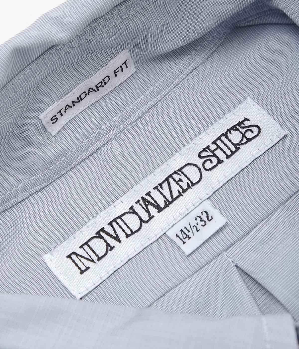 INDIVIDUALIZED SHIRTS ''END ON END(STANDARD FIT BUTTON DOWN SHIRT)'' (LT.GRAY)