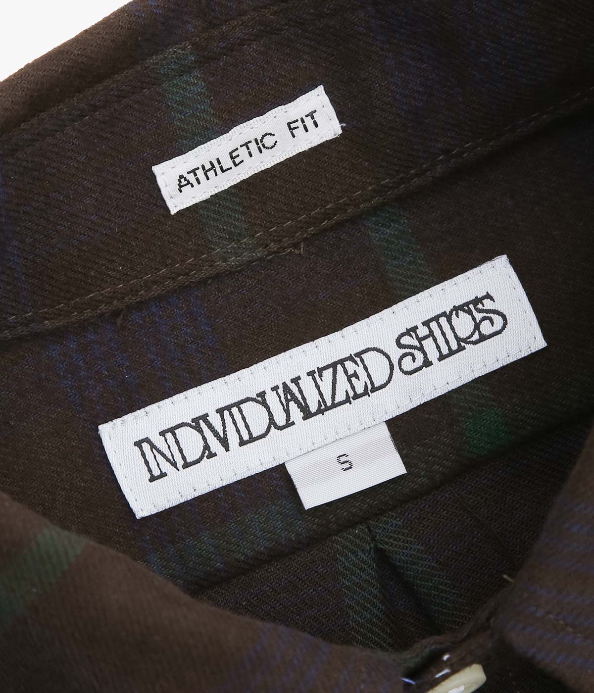 INDIVIDUALIZED SHIRTS ''FLANNEL PLAID(ATHLETIC FIT BUTTON DOWN SHIRT)'' (DK.BROWN)