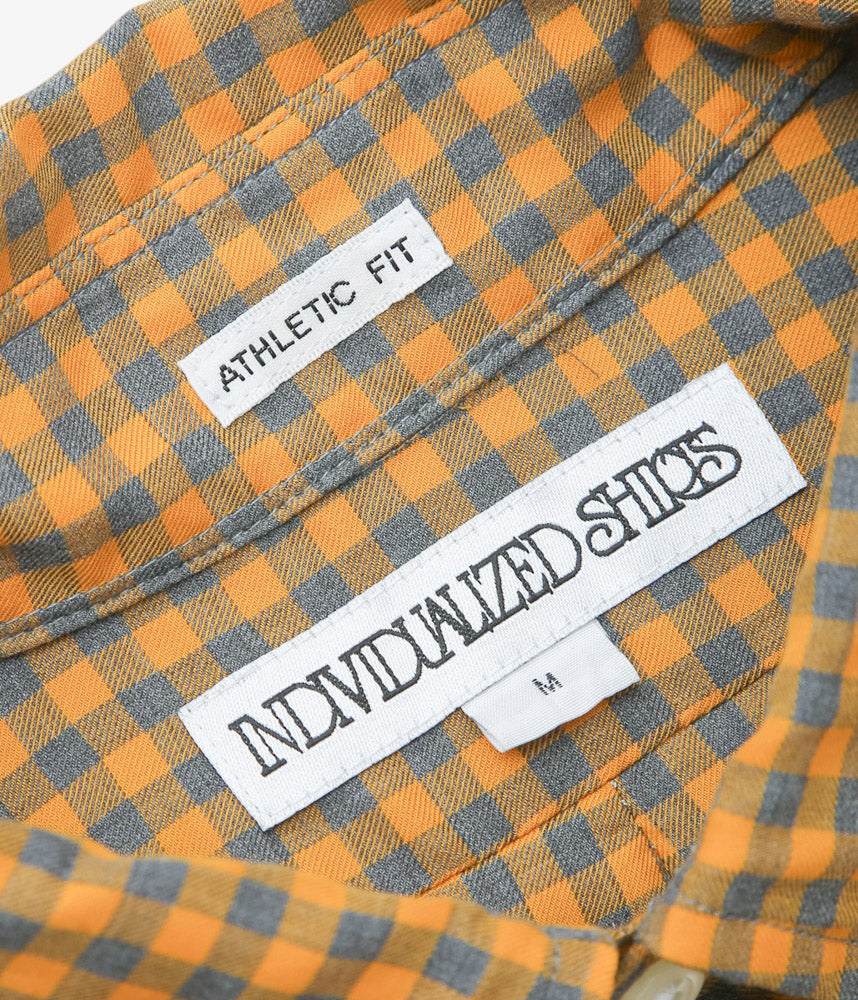 INDIVIDUALIZED SHIRTS ''GINGHAM CHECK(ATHLETIC FIT SPORT B.D.SHIRT)'' (GRAY/TAN)