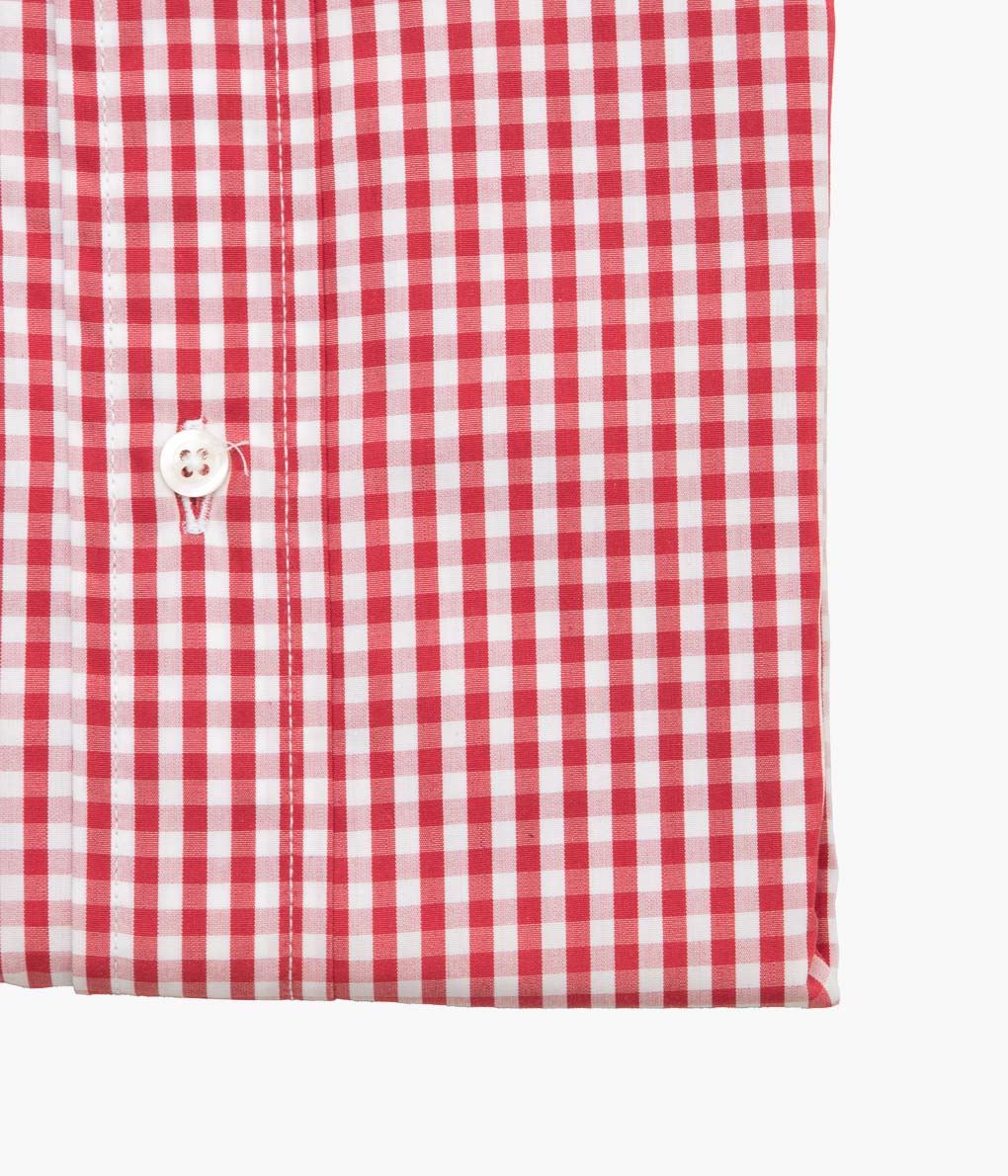 INDIVIDUALIZED SHIRTS ''GINGHAM CHECK (SLIM FIT BUTTON DOWN SHIRT)''(RED)