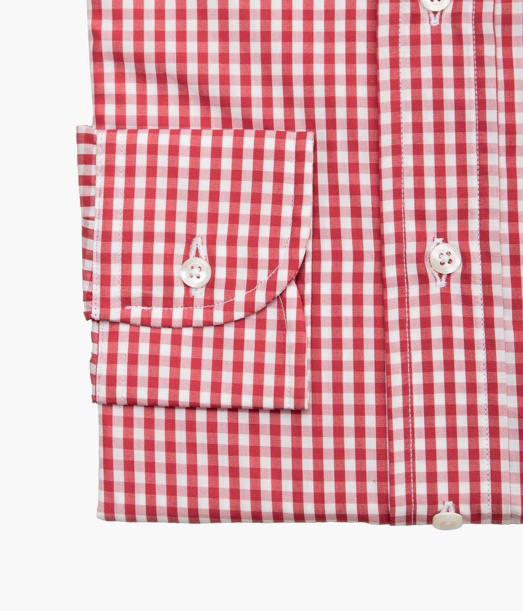 INDIVIDUALIZED SHIRTS ''GINGHAM CHECK (STANDARD FIT BUTTON DOWN SHIRT)''(RED)