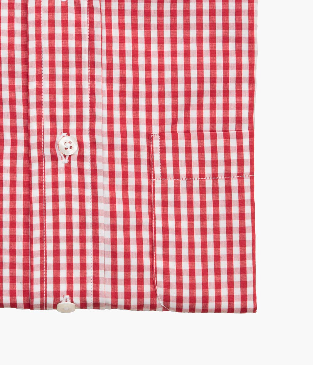 INDIVIDUALIZED SHIRTS ''GINGHAM CHECK (STANDARD FIT BUTTON DOWN SHIRT)''(RED)