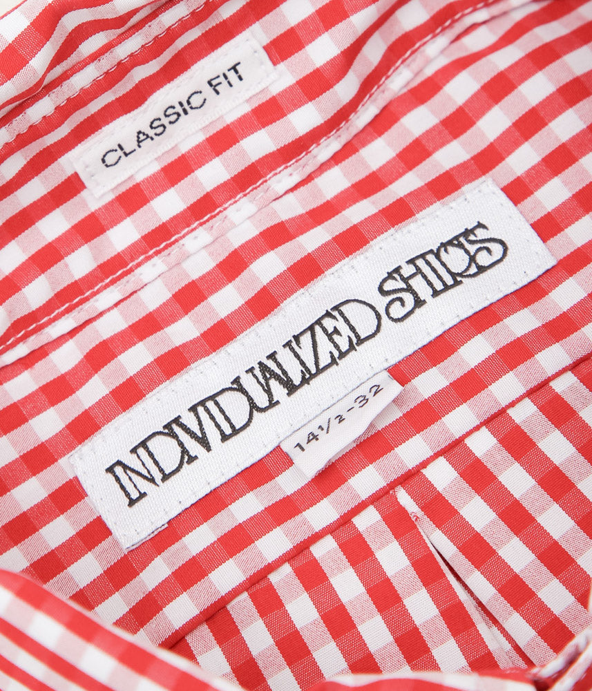 INDIVIDUALIZED SHIRTS ''GINGHAM CHECK(CLASSIC FIT BUTTON DOWN SHIRT)'' (RED)