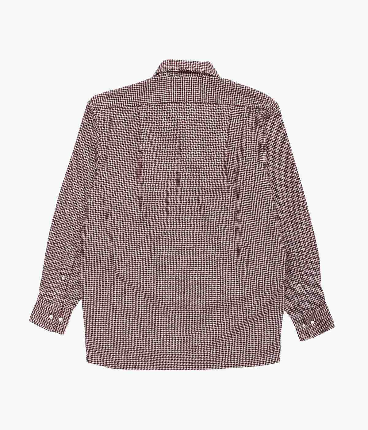 INDIVIDUALIZED SHIRTS ''HEAVY FLANNEL HOUNDSTOOTH(SHIRT JAC)'' (BURGUNDY)