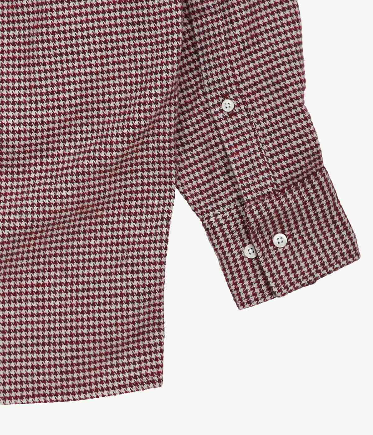 INDIVIDUALIZED SHIRTS ''HEAVY FLANNEL HOUNDSTOOTH(SHIRT JAC)'' (BURGUNDY)