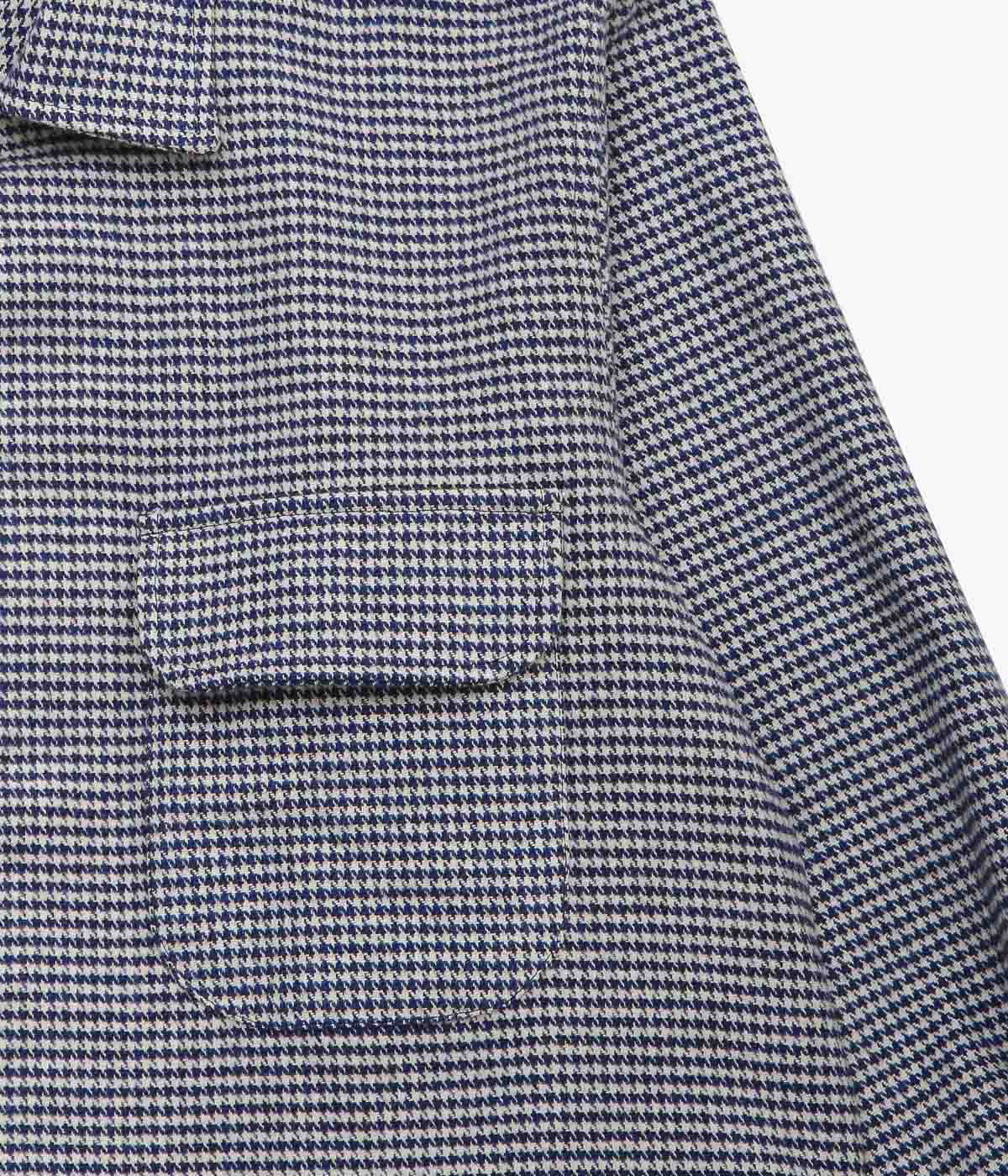 INDIVIDUALIZED SHIRTS ''HEAVY FLANNEL HOUNDSTOOTH(SHIRT JAC)'' (NAVY)