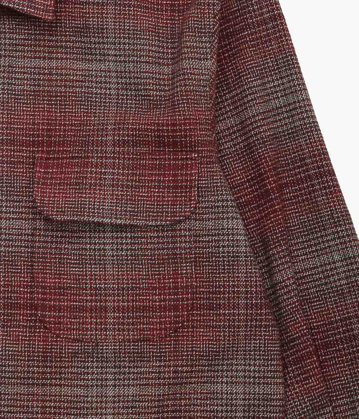 INDIVIDUALIZED SHIRTS ''HEAVY FLANNEL SHADOW PLAID(SHIRT JAC)'' (BURGUNDY)