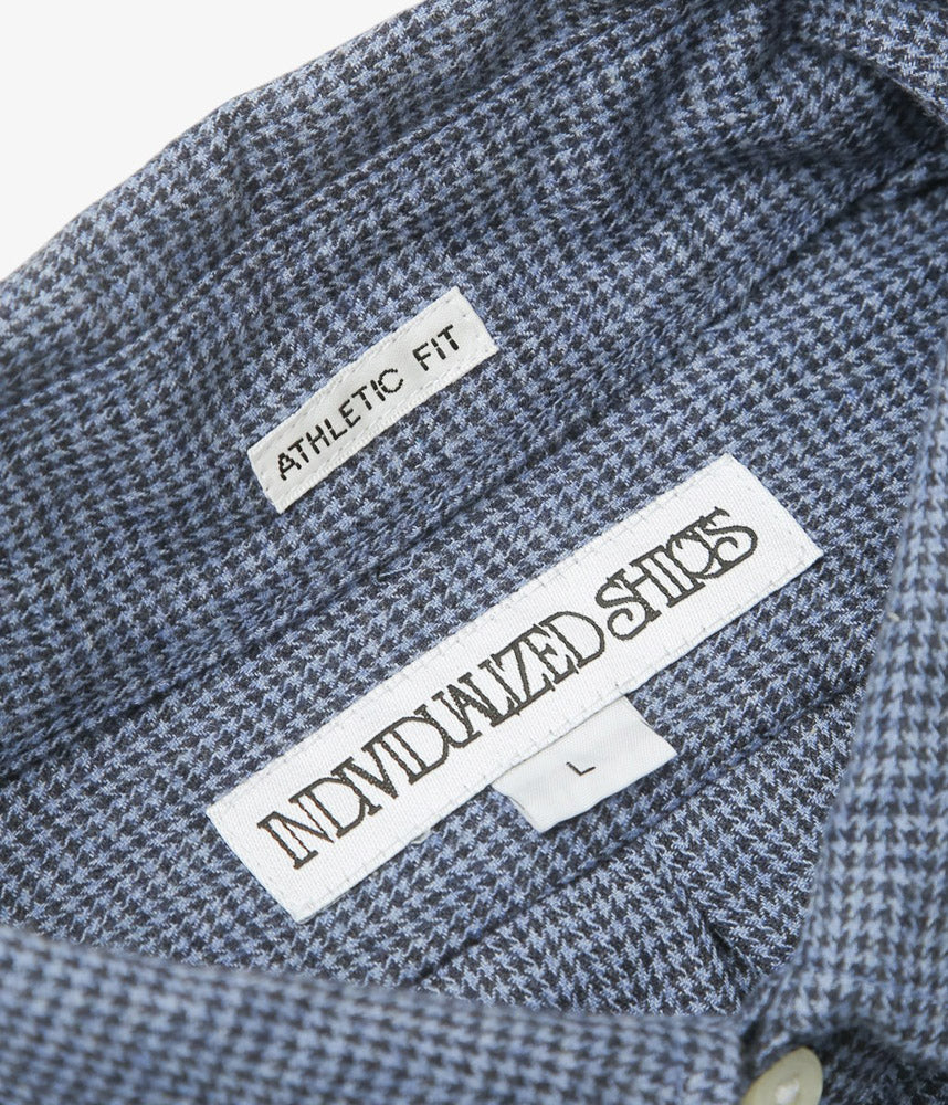 INDIVIDUALIZED SHIRTS ''HOUNDSTOOTH(ATHLETIC FIT SPORT B.D.SHIRT)'' (NAVY)