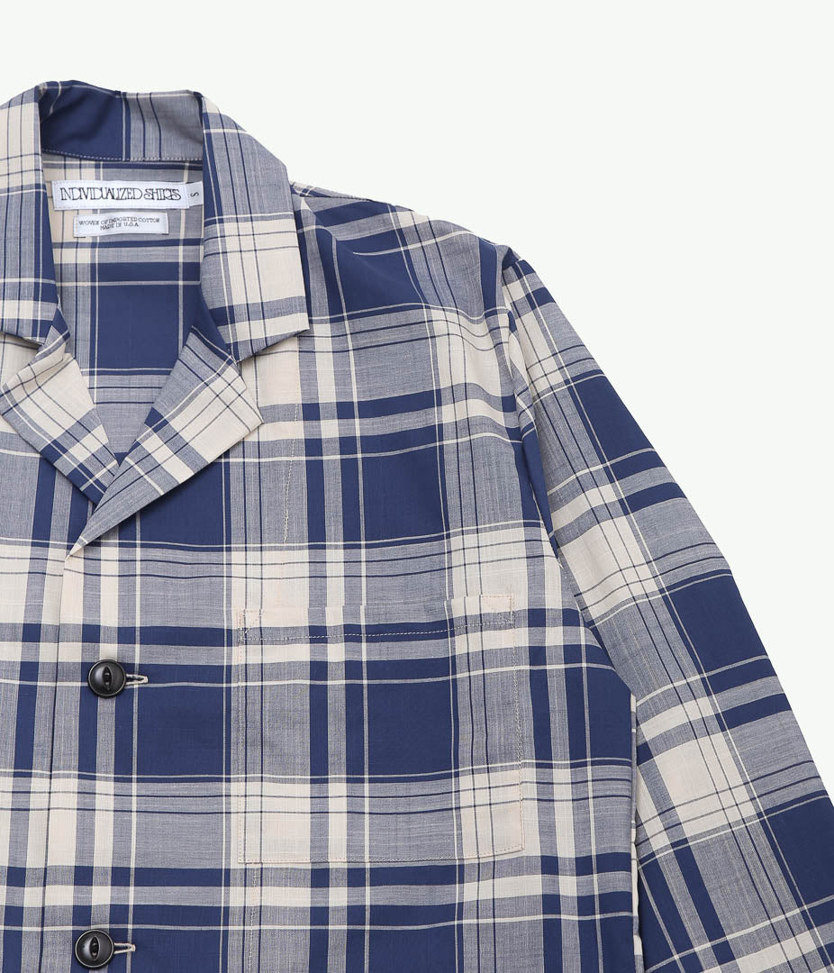 INDIVIDUALIZED SHIRTS ''LOUNGER JACKET(LIMITED MADRAS)'' (BLUE)