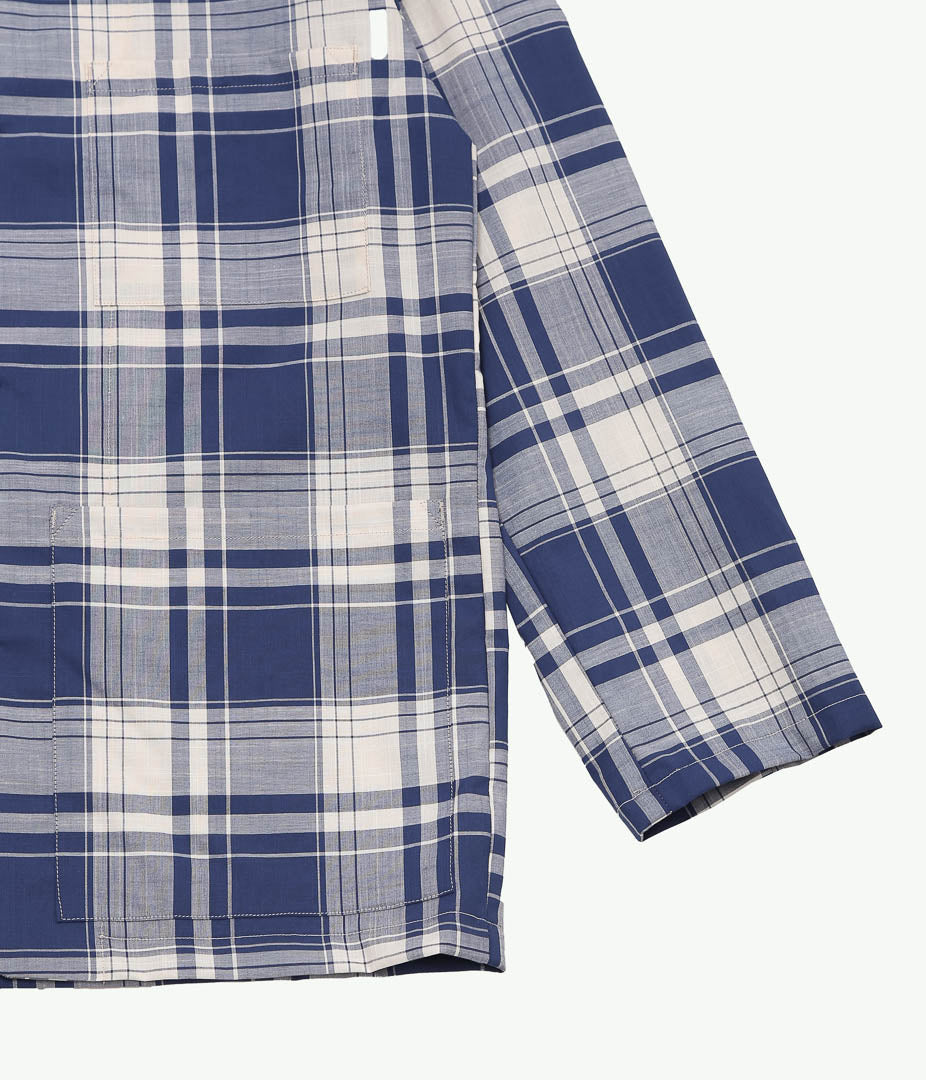 INDIVIDUALIZED SHIRTS ''LOUNGER JACKET(LIMITED MADRAS)'' (BLUE)