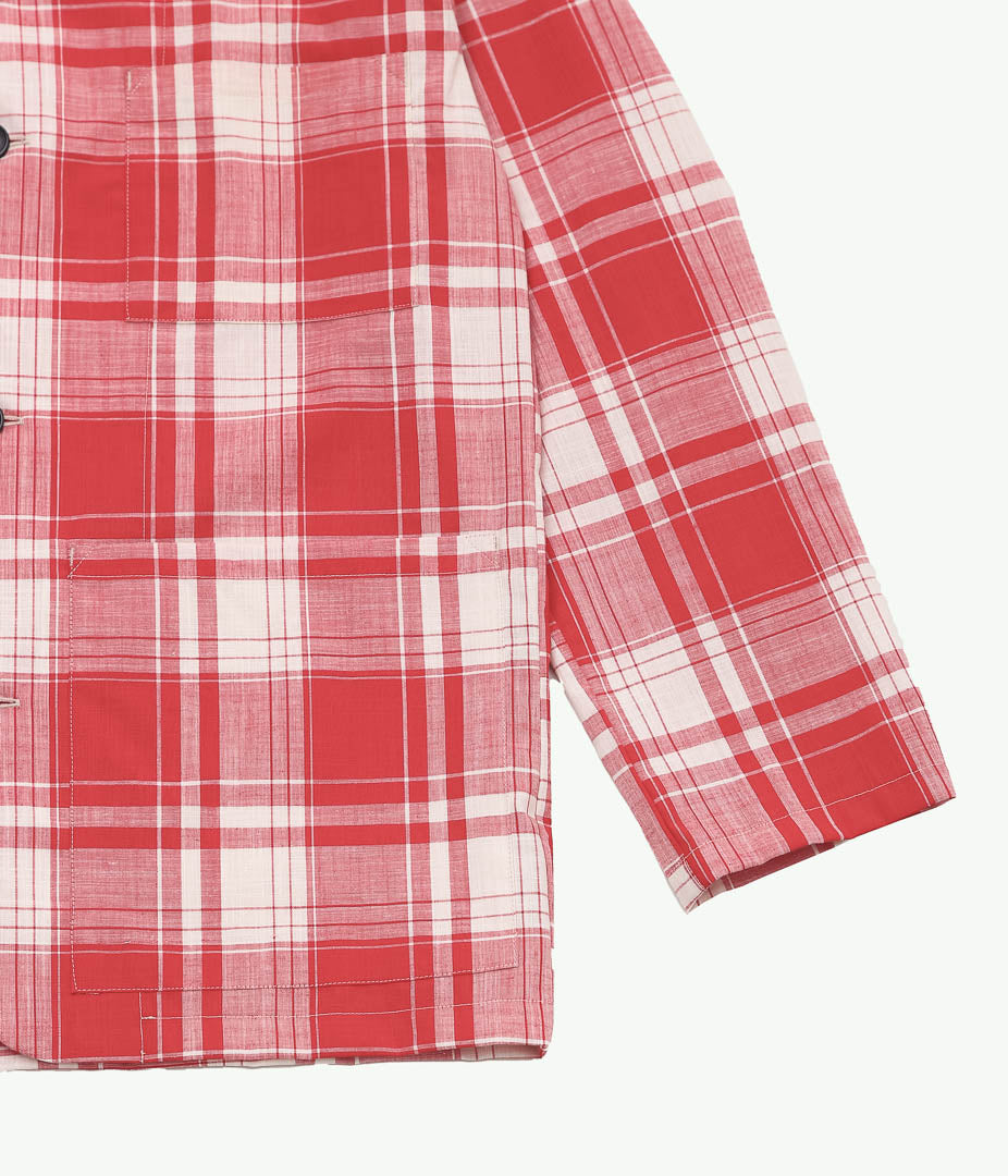 INDIVIDUALIZED SHIRTS ''LOUNGER JACKET(LIMITED MADRAS)'' (RED)