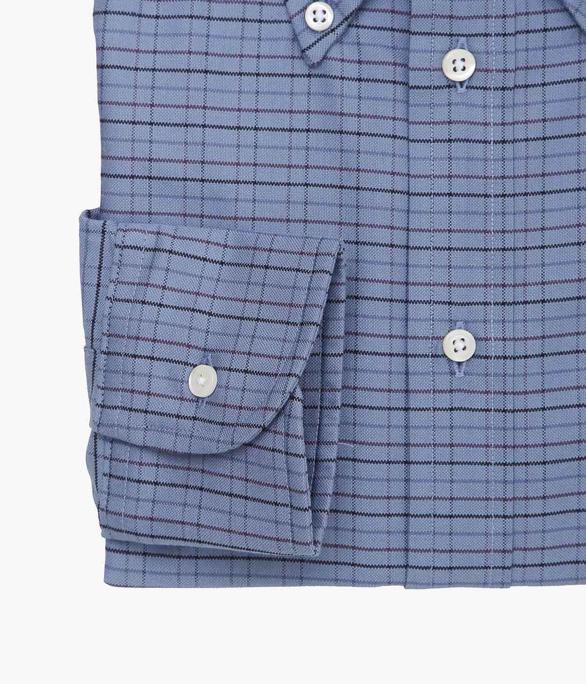 INDIVIDUALIZED SHIRTS ''MILITARY TATTERSALL(CLASSIC FIT BUTTON DOWN SHIRT)'' (BLUE)