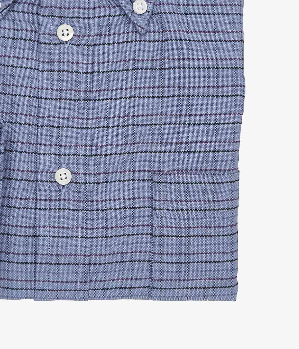 INDIVIDUALIZED SHIRTS ''MILITARY TATTERSALL(CLASSIC FIT BUTTON DOWN SHIRT)'' (BLUE)