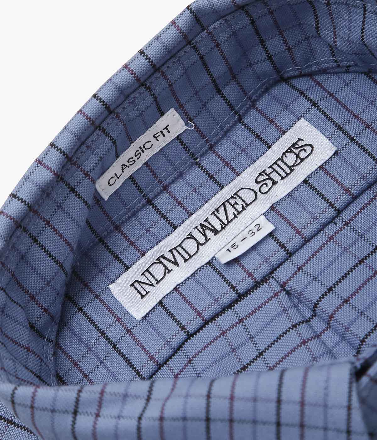 INDIVIDUALIZED SHIRTS ''MILITARY TATTERSALL(CLASSIC FIT BUTTON DOWN SHIRT)'' (BLUE)