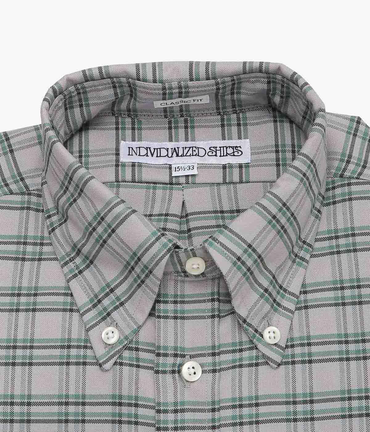 INDIVIDUALIZED SHIRTS ''MILITARY TATTERSALL(CLASSIC FIT BUTTON DOWN SHIRT)'' (GRAY)