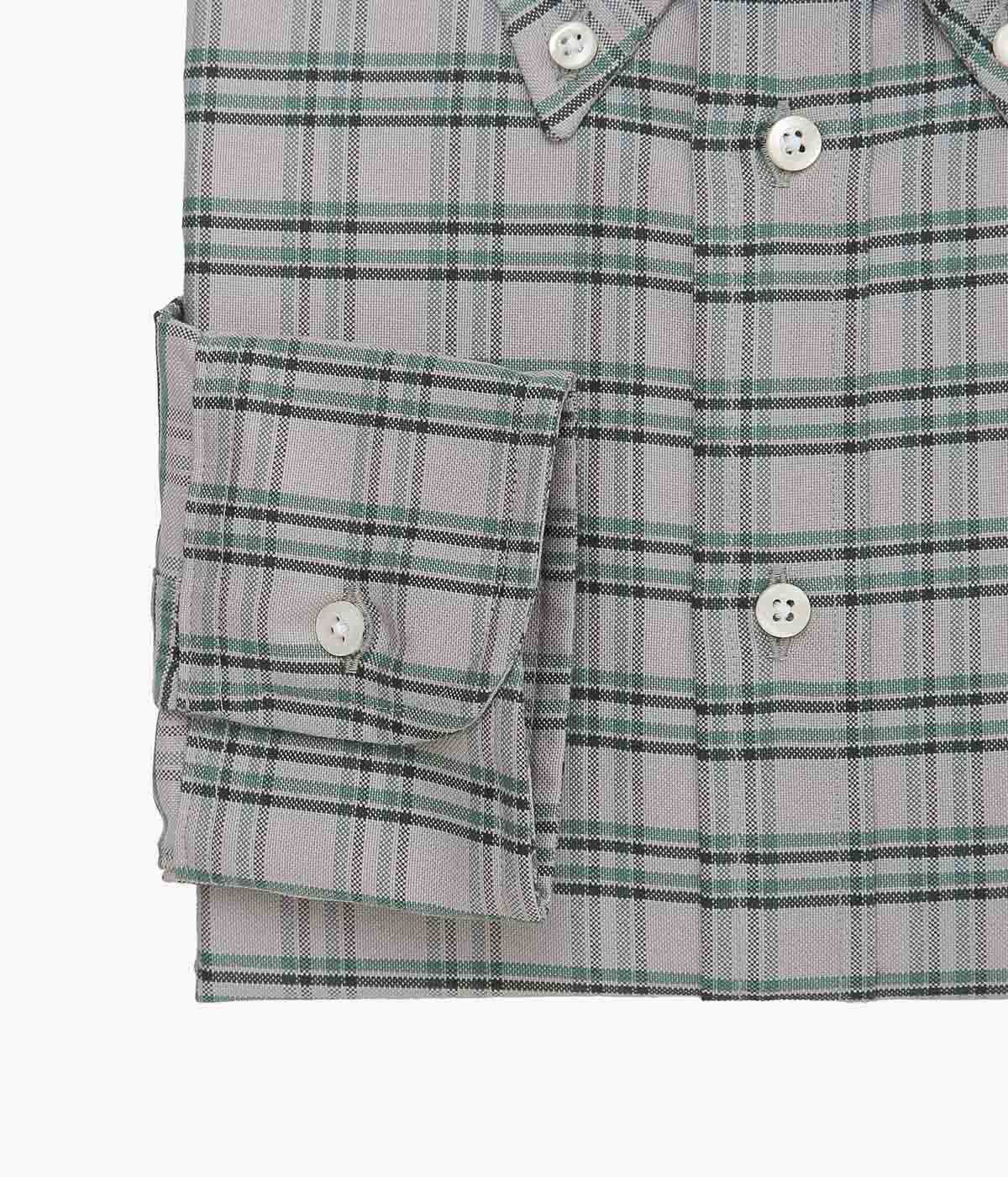 INDIVIDUALIZED SHIRTS ''MILITARY TATTERSALL(CLASSIC FIT BUTTON DOWN SHIRT)'' (GRAY)