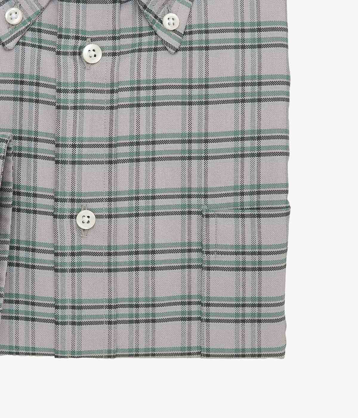 INDIVIDUALIZED SHIRTS ''MILITARY TATTERSALL(CLASSIC FIT BUTTON DOWN SHIRT)'' (GRAY)