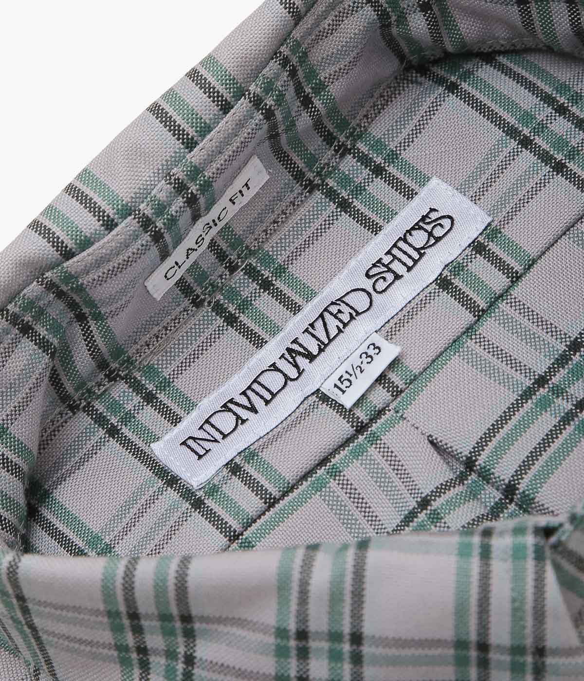 INDIVIDUALIZED SHIRTS ''MILITARY TATTERSALL(CLASSIC FIT BUTTON DOWN SHIRT)'' (GRAY)