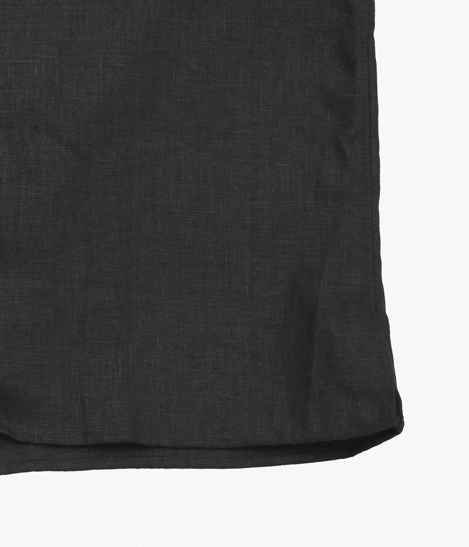 INDIVIDUALIZED SHIRTS ''NEW YORK LINEN(ATHLETIC FIT CAMP COLLAR L/S SHIRTS)'' (BLACK)