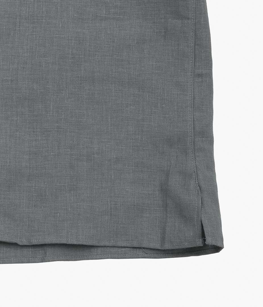 INDIVIDUALIZED SHIRTS ''NEW YORK LINEN(ATHLETIC FIT CAMP COLLAR L/S SHIRTS)'' (GRAY)