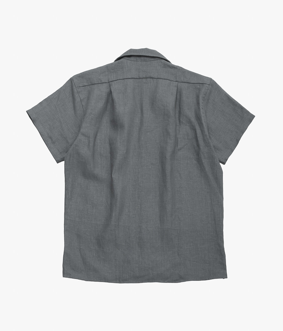 INDIVIDUALIZED SHIRTS ''NEW YORK LINEN(ATHLETIC FIT CAMP COLLAR L/S SHIRTS)'' (GRAY)