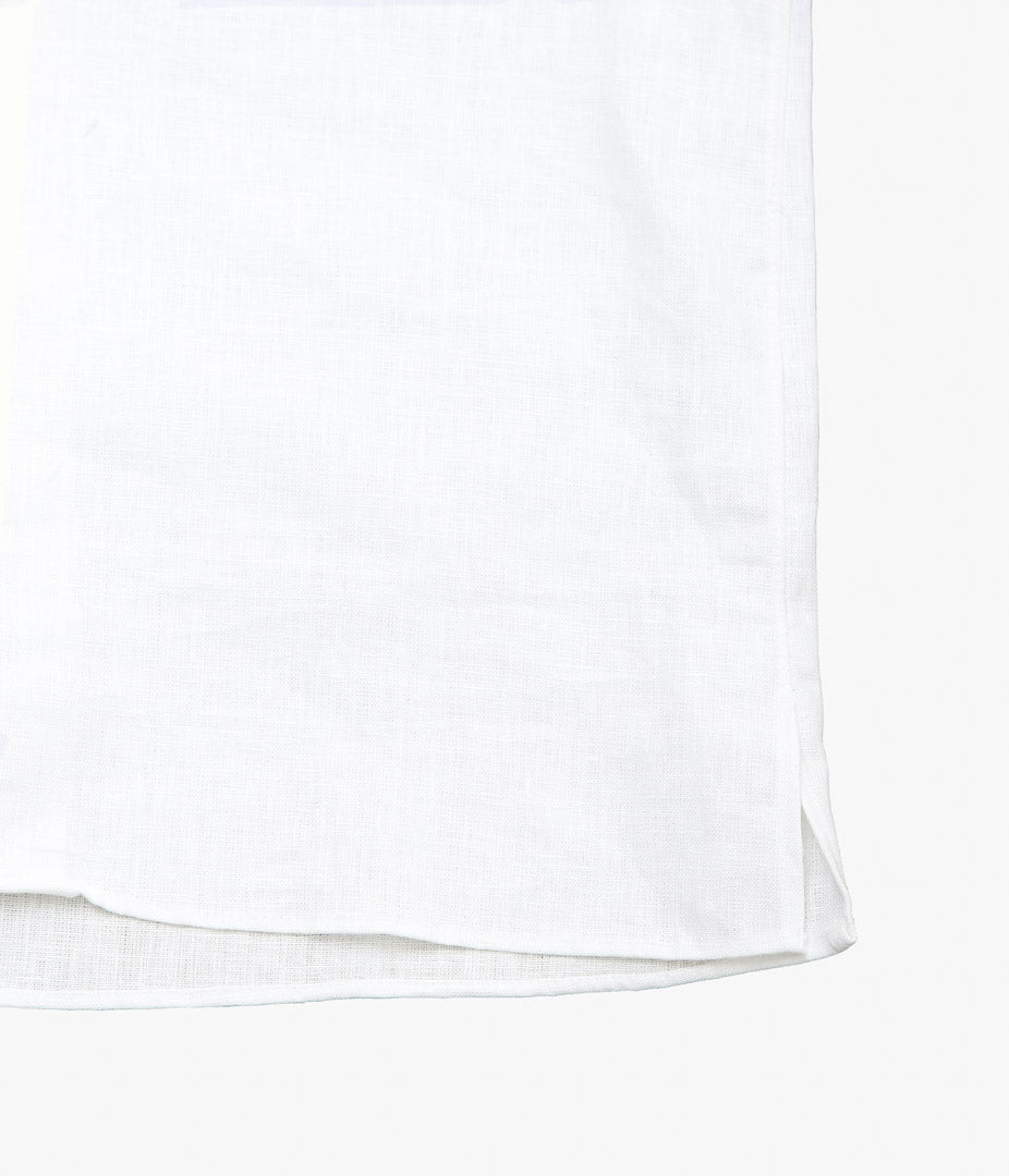 INDIVIDUALIZED SHIRTS ''NEW YORK LINEN(ATHLETIC FIT CAMP COLLAR L/S SHIRTS)'' (WHITE)