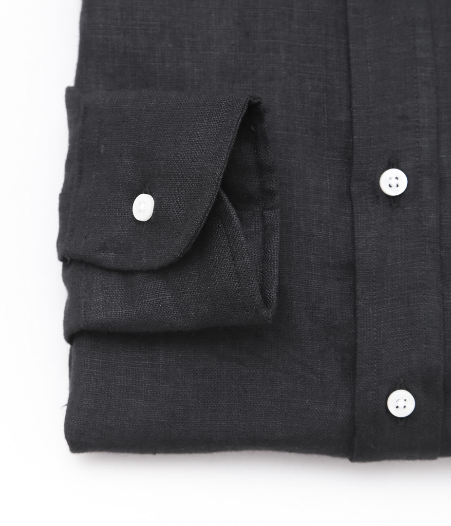 INDIVIDUALIZED SHIRTS ''NEW YORK LINEN(CLASSIC FIT BUTTON DOWN SHIRTS)'' (BLACK)