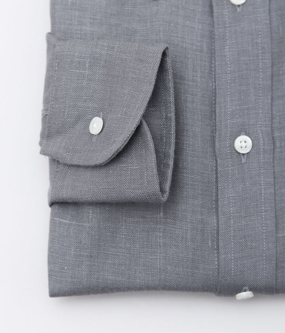 INDIVIDUALIZED SHIRTS ''NEW YORK LINEN(CLASSIC FIT BUTTON DOWN SHIRTS)'' (GRAY)