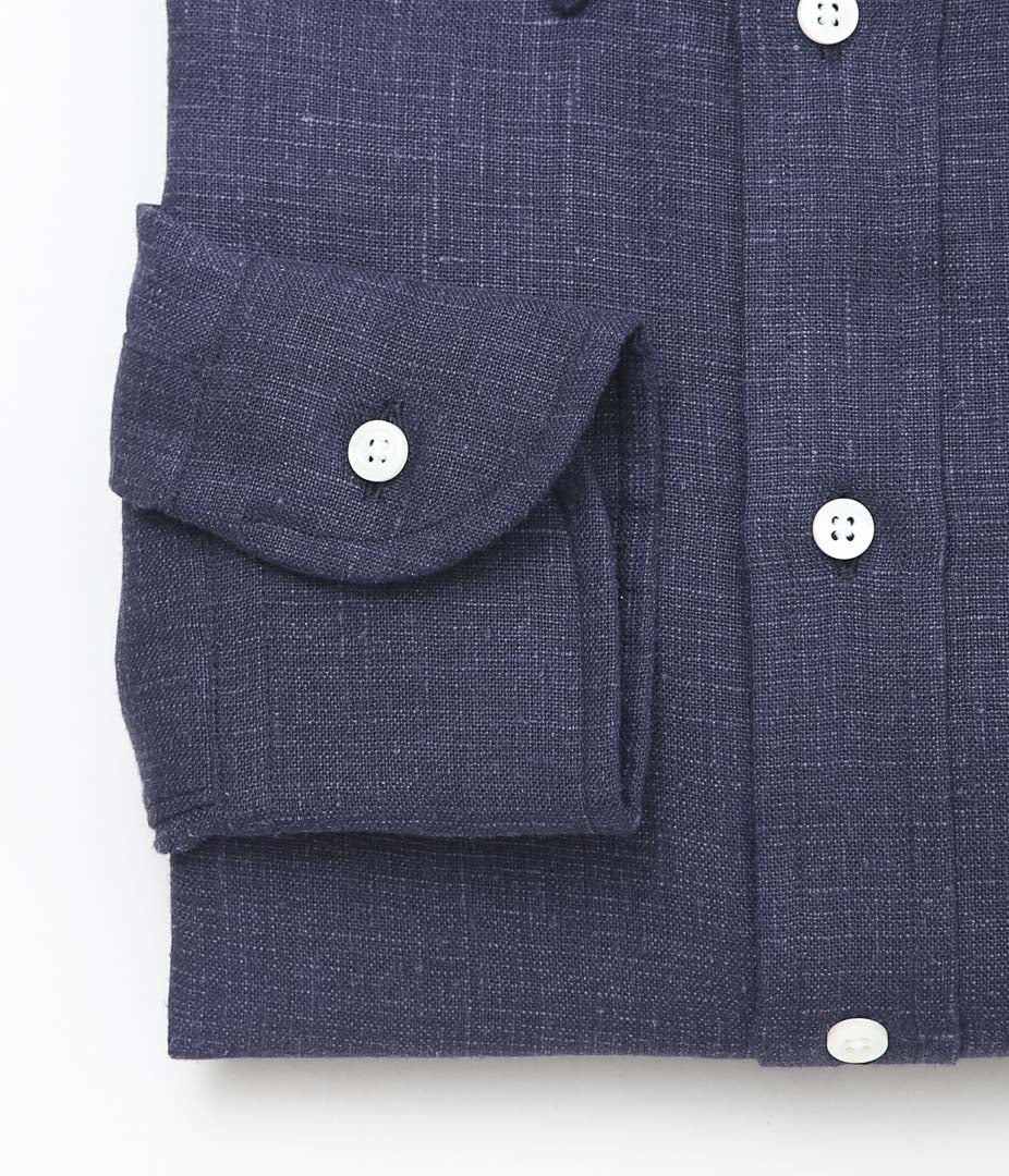 INDIVIDUALIZED SHIRTS ''NEW YORK LINEN(CLASSIC FIT BUTTON DOWN SHIRTS)'' (NAVY)