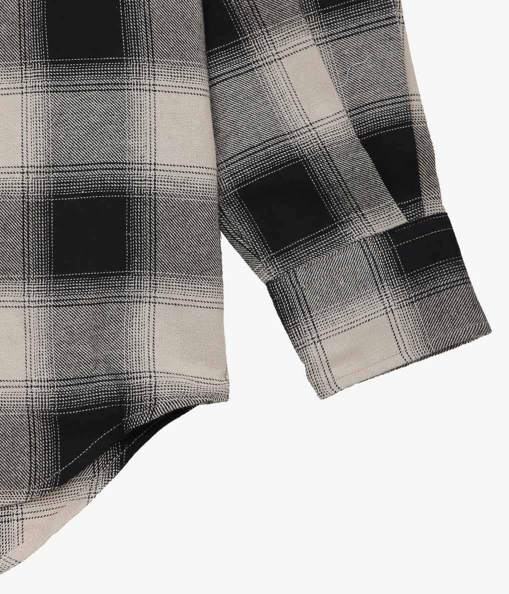 INDIVIDUALIZED SHIRTS ''OMBRE FLANNEL(CABANA COLLAR SHIRT)'' (BEIGE)