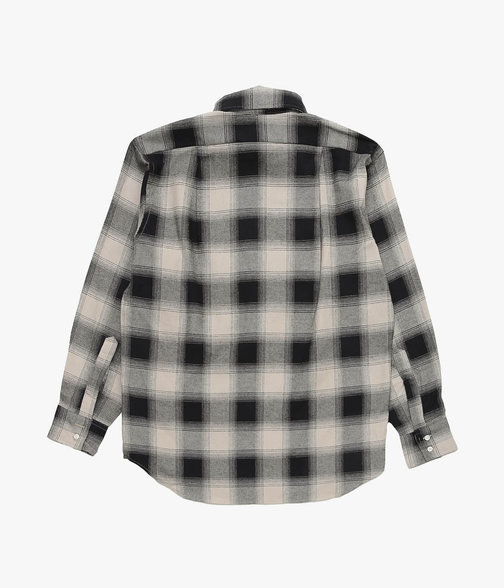 INDIVIDUALIZED SHIRTS ''OMBRE FLANNEL(CABANA COLLAR SHIRT)'' (BEIGE)