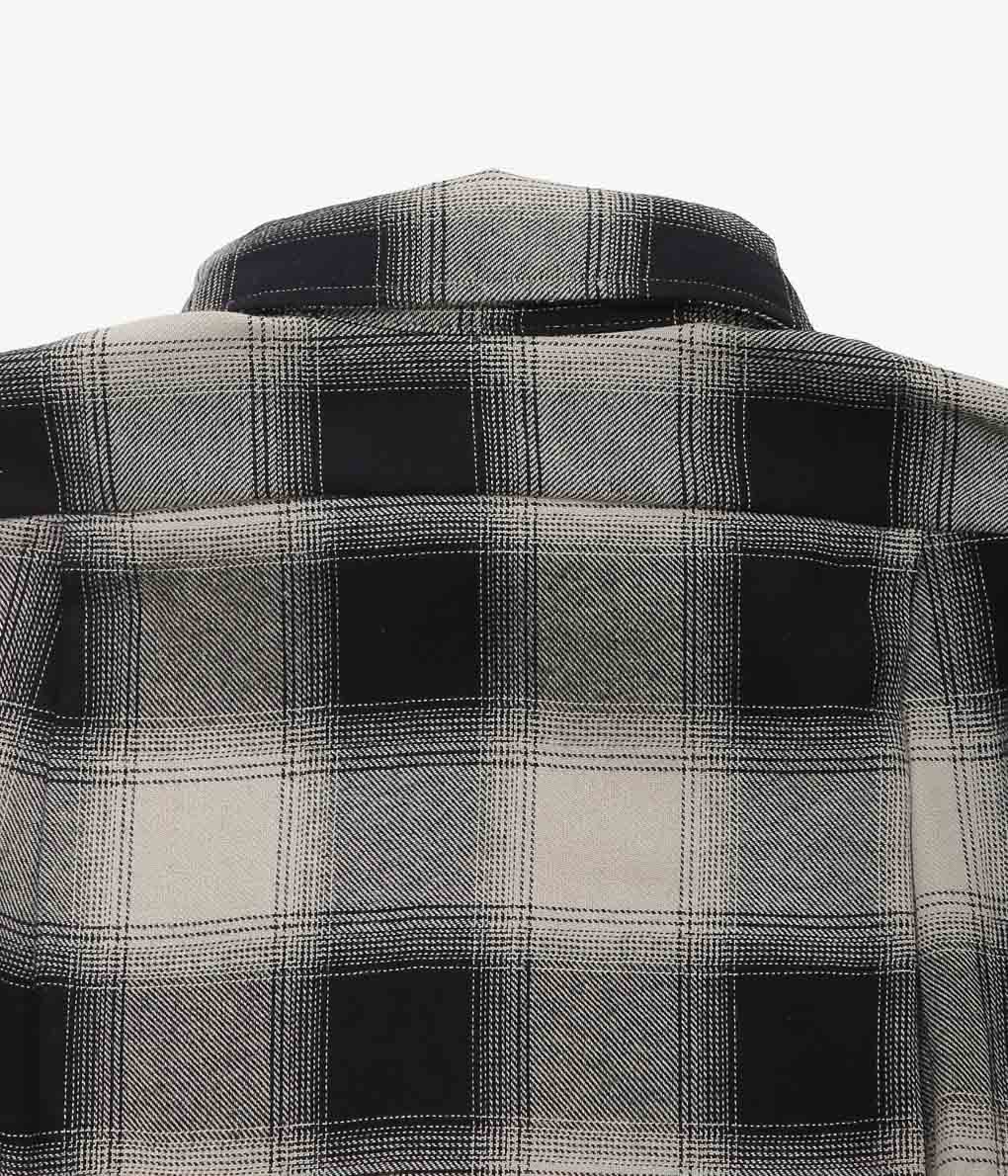 INDIVIDUALIZED SHIRTS ''OMBRE FLANNEL(CABANA COLLAR SHIRT)'' (BEIGE)