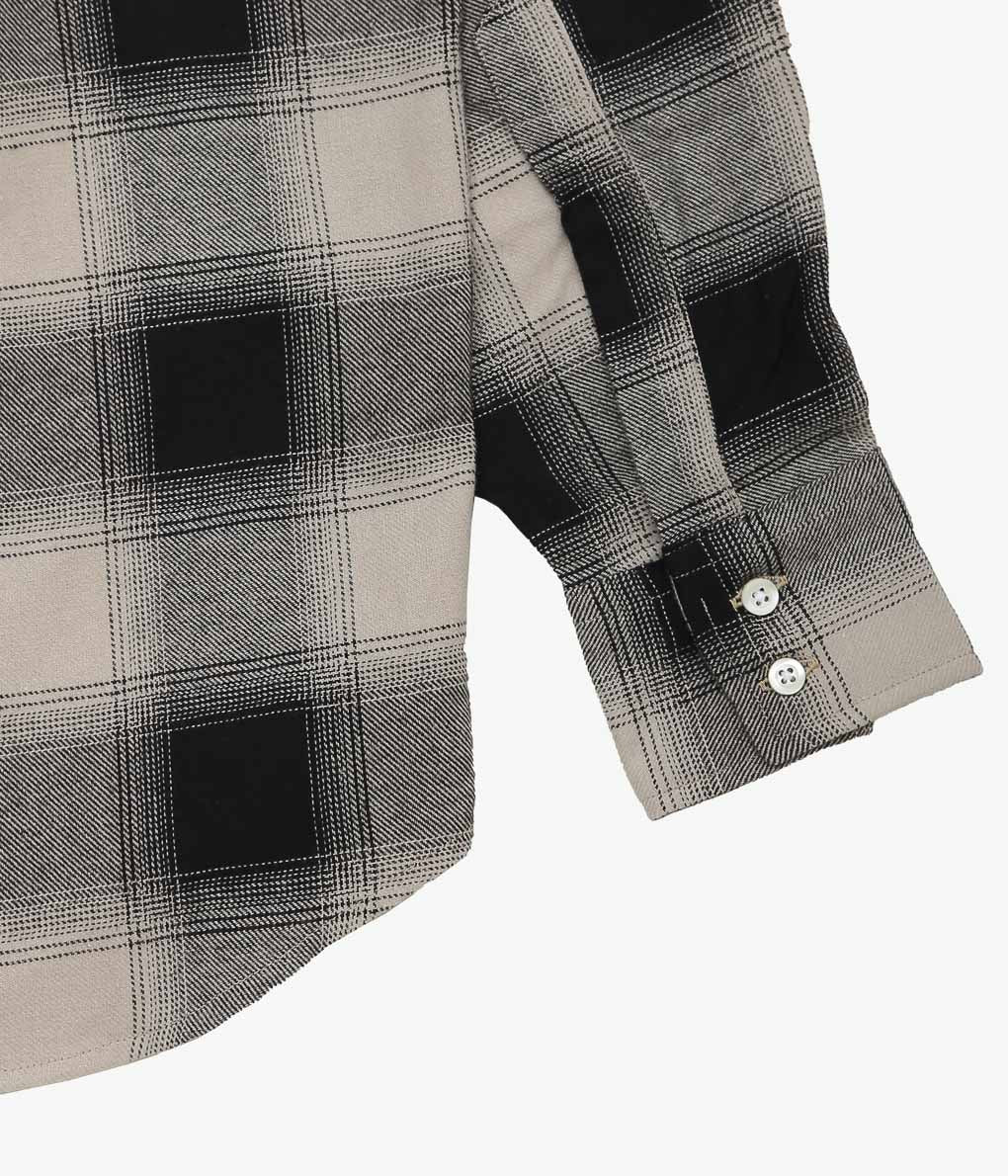 INDIVIDUALIZED SHIRTS ''OMBRE FLANNEL(CABANA COLLAR SHIRT)'' (BEIGE)