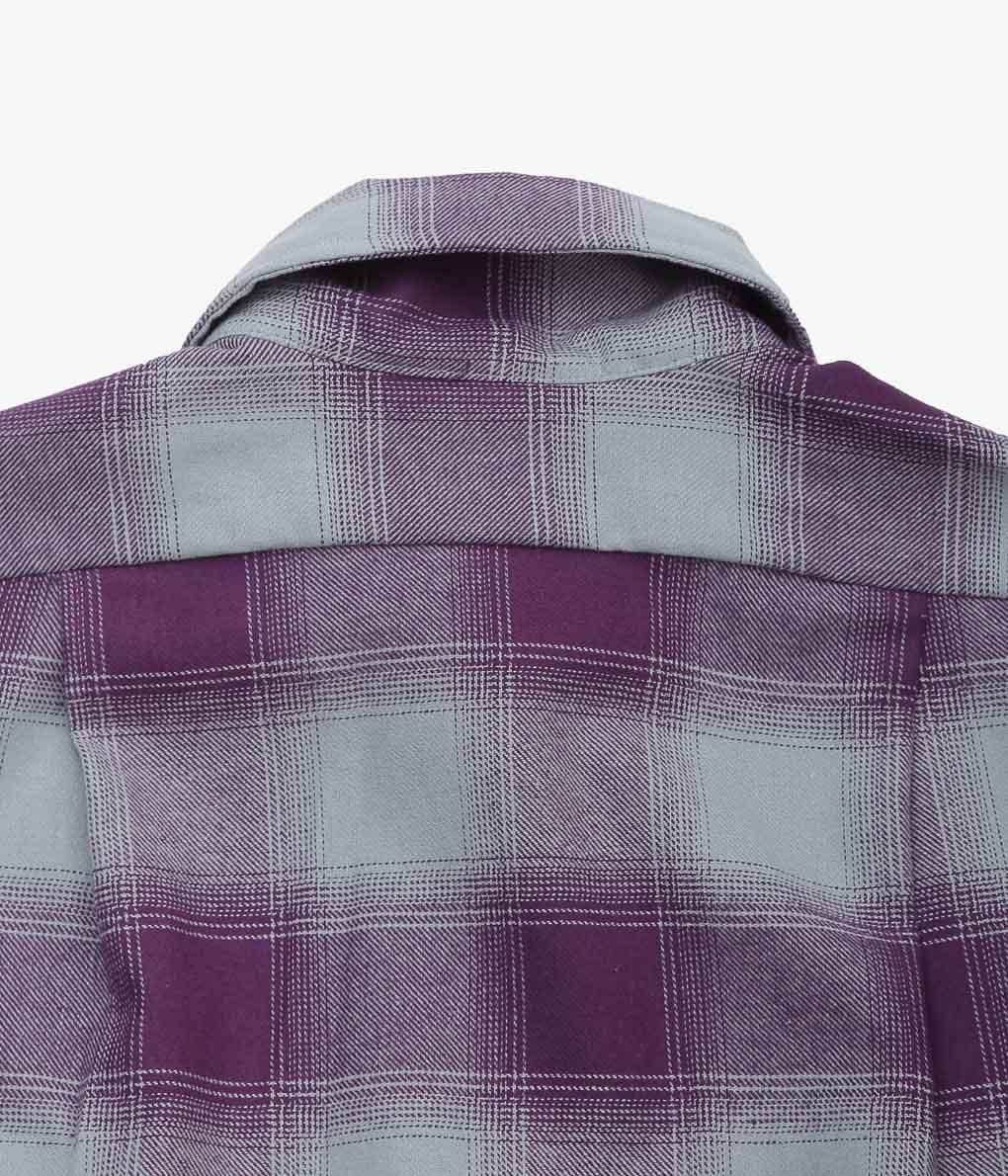 INDIVIDUALIZED SHIRTS ''OMBRE FLANNEL(CABANA COLLAR SHIRT)'' (LILAC)