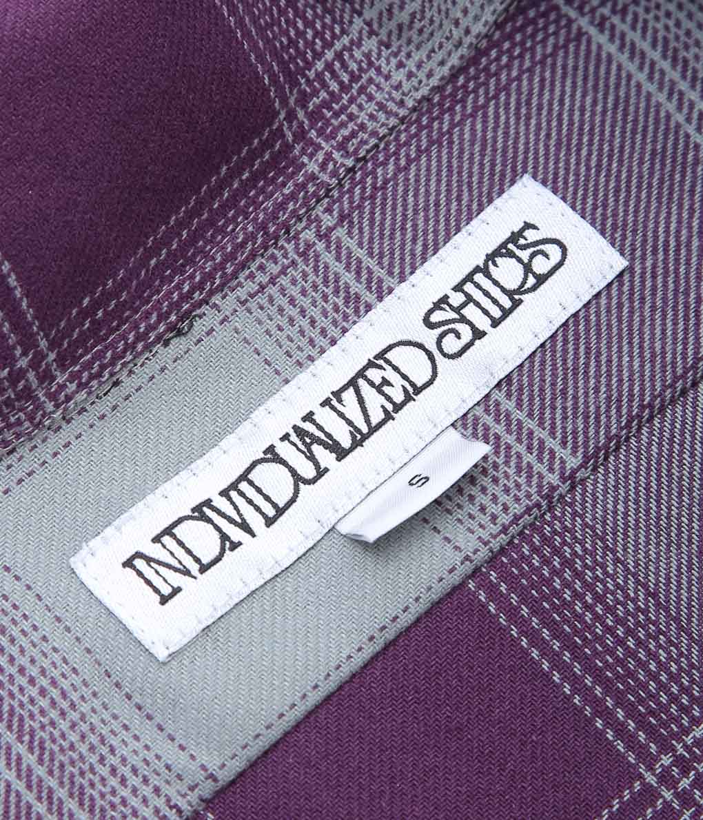 INDIVIDUALIZED SHIRTS ''OMBRE FLANNEL(CABANA COLLAR SHIRT)'' (LILAC)