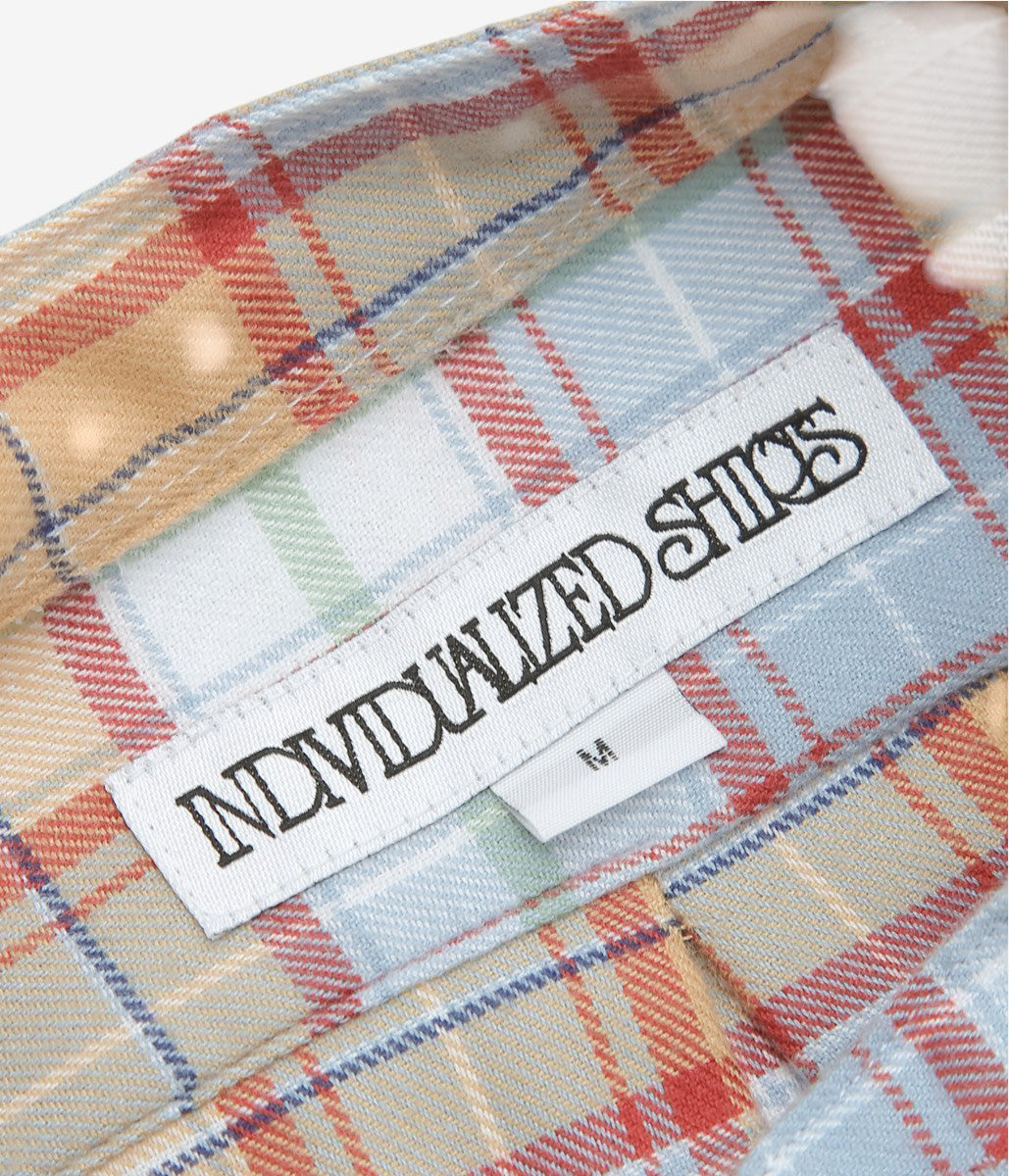 INDIVIDUALIZED SHIRTS ''POP OVER SHIRT'' (CRAEM/BLUE)