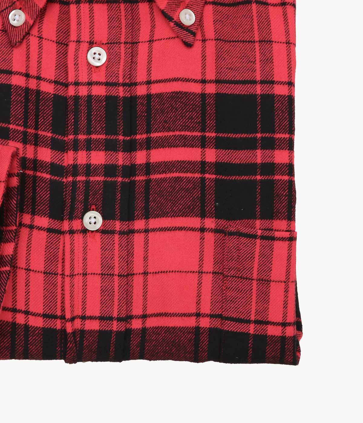 INDIVIDUALIZED SHIRTS ''RED PLAID FLANNEL(CLASSIC FIT BUTTON DOWN SHIRT)'' (RED)